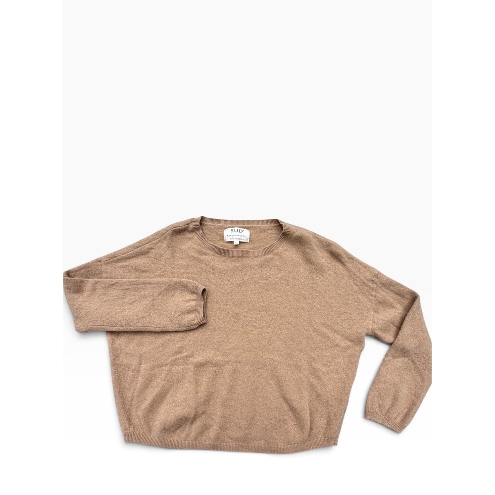 SUD Express Paris 100% Cashmere Cropped Sweater S Camel Quite Luxury Lagenlook